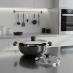 Hard Anodized Deep Kadai – 3mm Thick Heavy Aluminum Kadai with SS or Glass Lid,| Induction & Gas Stove Compatible (16/18/20/22/24/26/28/30/32/34 cm)