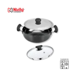 Hard Anodized Deep Kadai – 3mm Thick Heavy Aluminum Kadai with SS or Glass Lid,| Induction & Gas Stove Compatible (16/18/20/22/24/26/28/30/32/34 cm) - Image 5