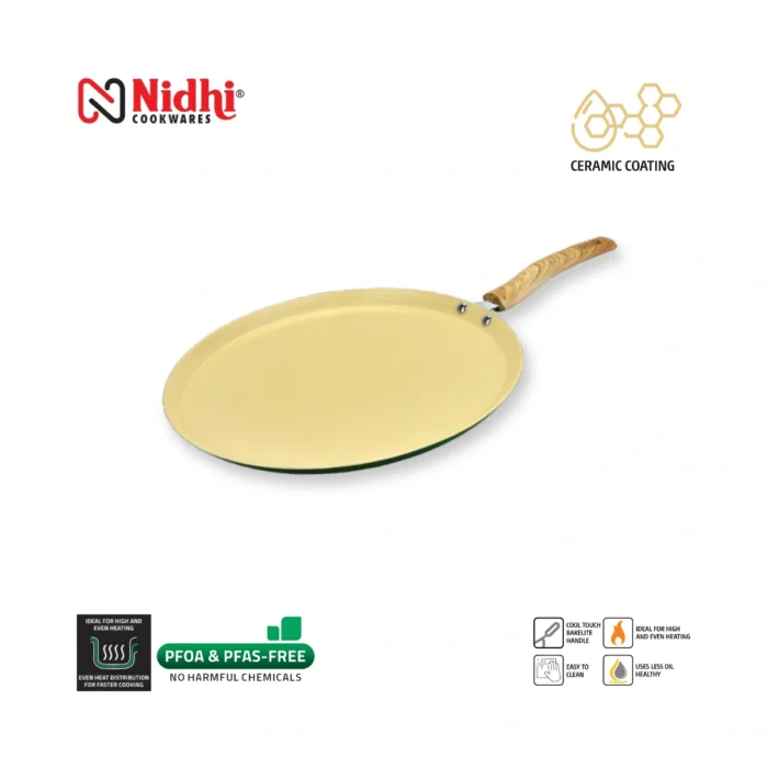 Ceramic Dosa Tawa, 3 mm Thick, PFOA & PFA-Free, Induction Base (29/31 cm) - Image 4