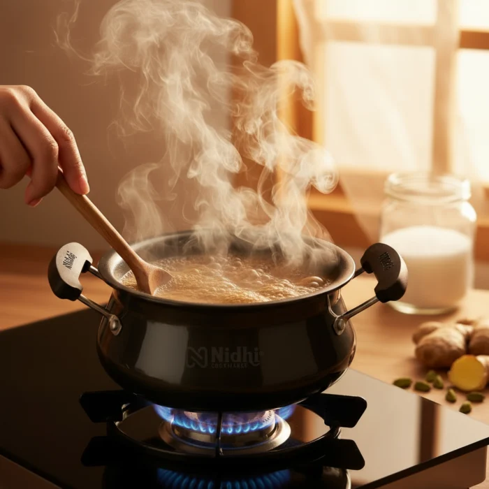 Hard Anodized Handi , 3 mm Thick with Stainless Steel Lid (0.8/1.5/2.5/3.5 LTR) - Image 1