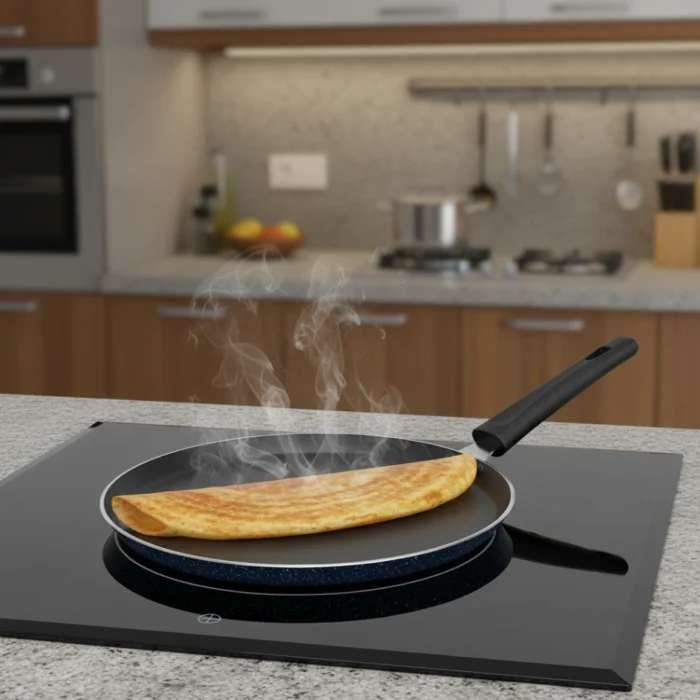 Dosa Tawa – PFOA-Free Non-Stick, 2.6 mm Thick, Induction Base, Stay-Cool Handle, Lightweight & Durable (26/29/31 cm) - Image 4