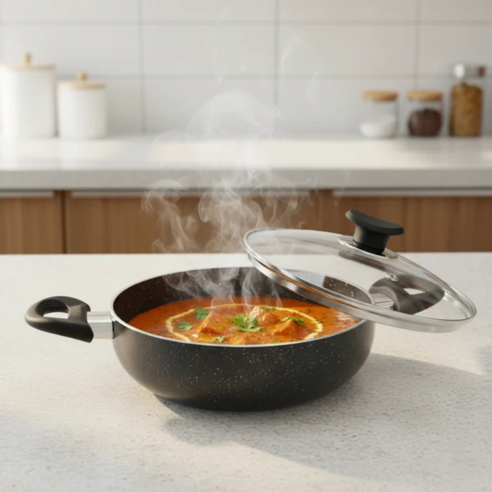 Scratch-Resistant Metal Spatula Friendly Deep Kadai – Easy to Clean and Maintain