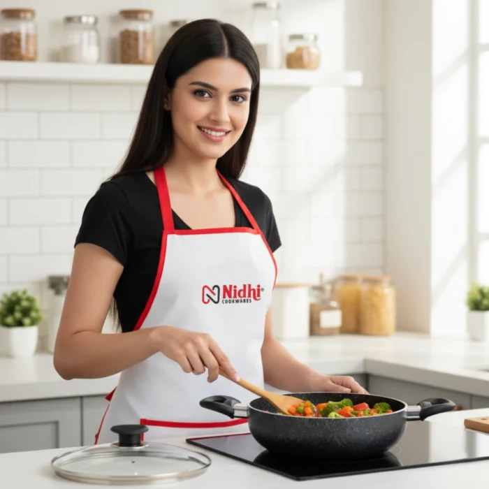 Deep Kadai with Stay-Cool Soft-Touch Bakelite Handles and Transparent Glass Lid