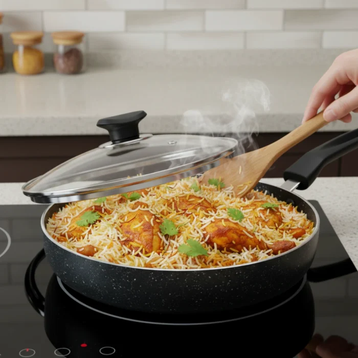 Scratch-Resistant Non-Stick Frypan with Stay-Cool Bakelite Handle and Easy Grip