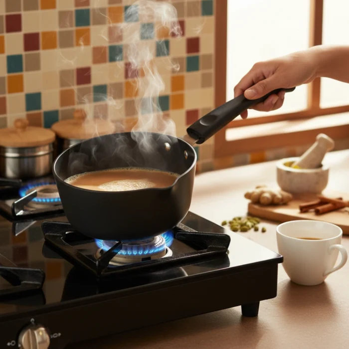 Hard Anodized Taper Sauce Pan, 3 mm Thick with Bakelite Handle (13.5/14.5/16 cm) - Image 1