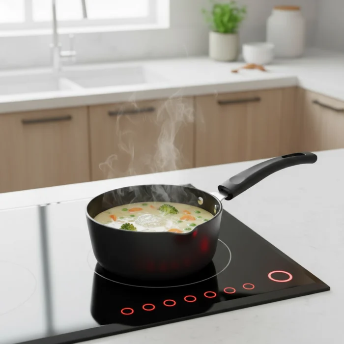 Hard Anodized Taper Sauce Pan, 3 mm Thick with Bakelite Handle (13.5/14.5/16 cm) - Image 4