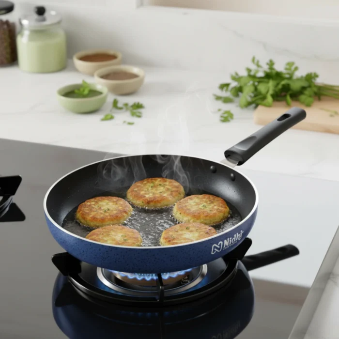 16 Non-Stick Frypan with S.S/Glass Lid – 2.6 mm Thick, PFOA-Free Coating, Induction Base, Stay-Cool Handle (22/24/26/28 cm) - Image 1