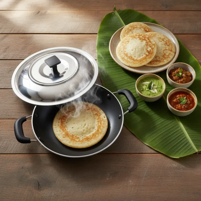 Appachetty Pan with Lid – 21 cm, PFOA-Free Non-Stick, Stay-Cool Handles, Easy Cleaning, Long-Life Cookware - Image 2