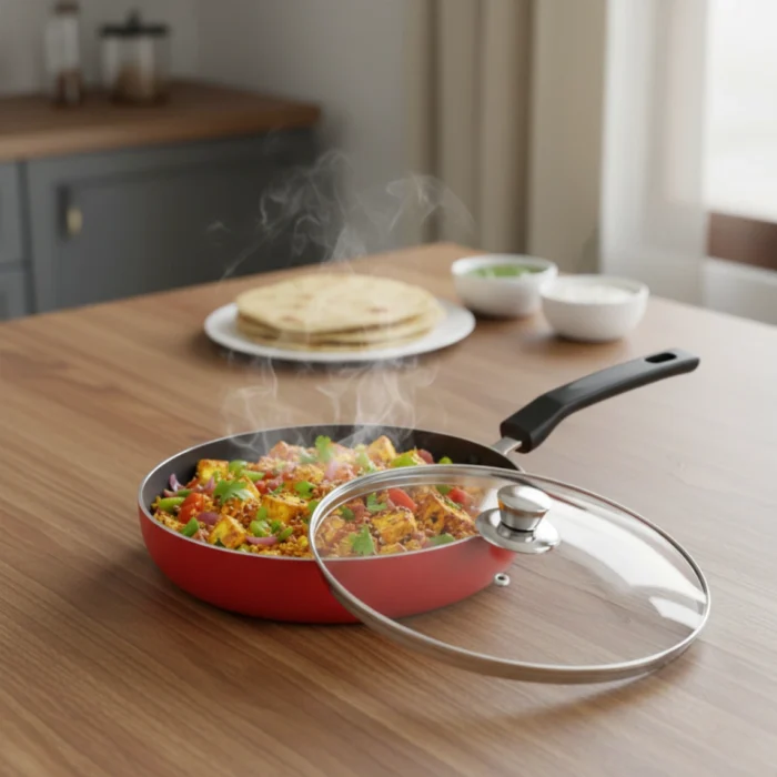 Frypan with SS or Glass Lid, Non-Stick PFOA Free (24/26 cm) - Image 3