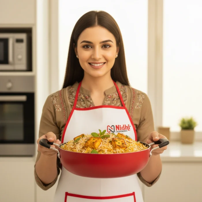 Non-Stick Kadai with Glass or SS Lid – 24/26 cm, Induction & Gas Compatible, 3.25 mm Thick - Image 5