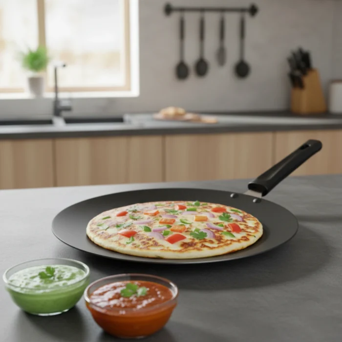 Non-Stick, 5 mm Thick, Heavy-Gauge Aluminum, PFOA-Free, Easy to Clean, 33 cm Tawa - Image 1